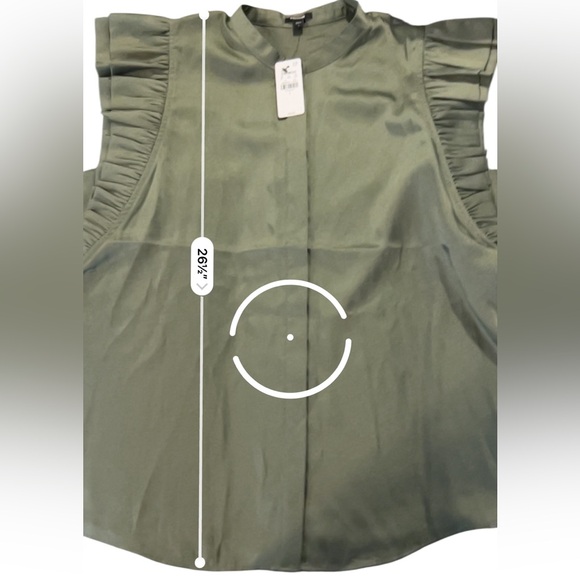 Express Ruffle Satin Button-up Blouse, NWT, Large - Picture 11 of 11